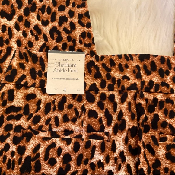 Talbots Chatham Ankle Pants - NWT - Size 4 - Leopard Print - Picture 9 of 11
